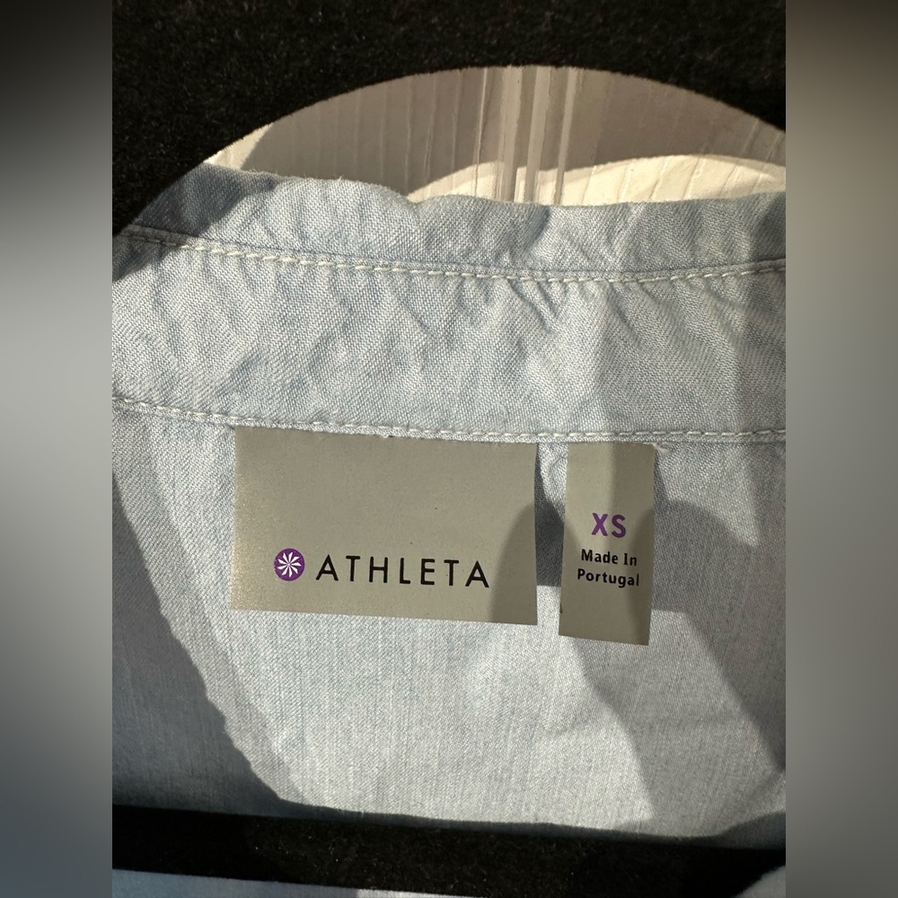 Athleta Light Blue Denim Shirt Dress XS - Picture 11 of 15